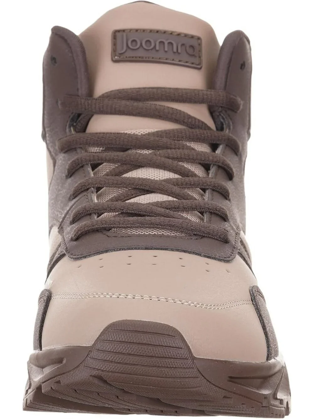 Joomra Men's Tan X3 Rubber Leather High Top Athletic Inspired Lace Up Sneakers